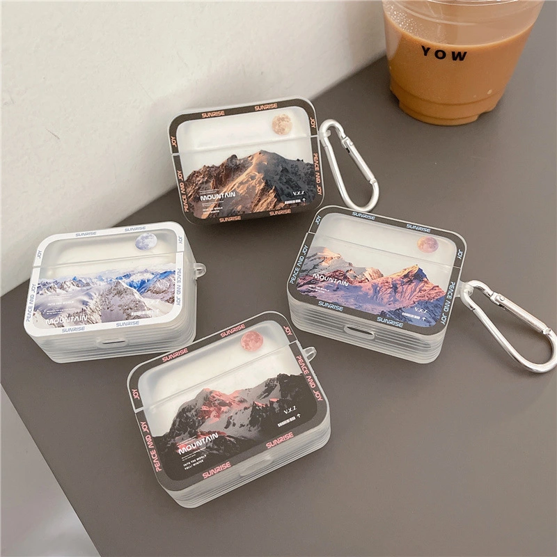 Snowy Mountain Landscape Silicone Headphone Case