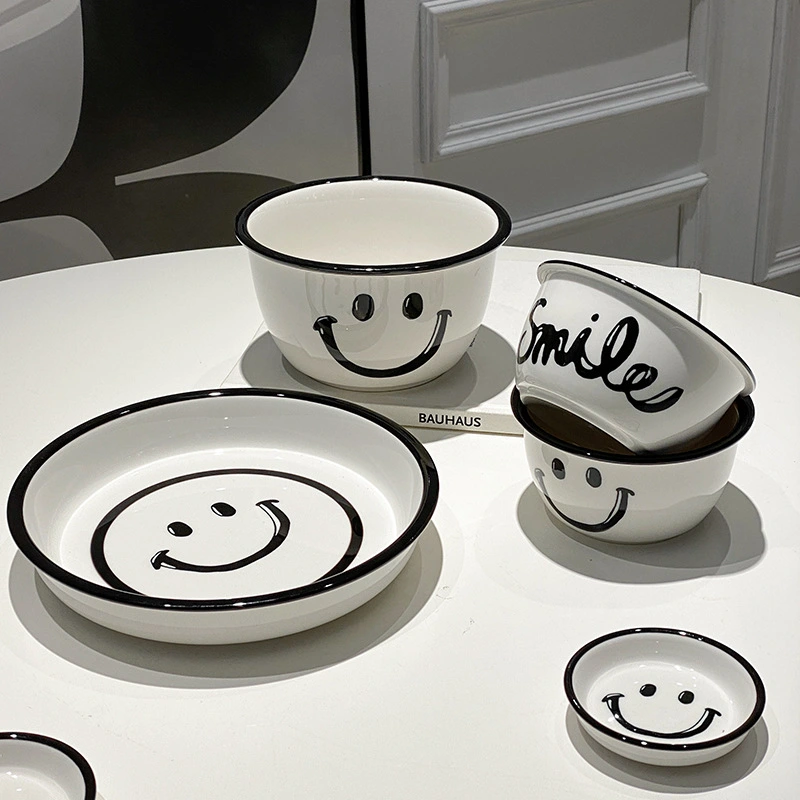 Smiling Face Tableware Household Ceramic Rice Bowl