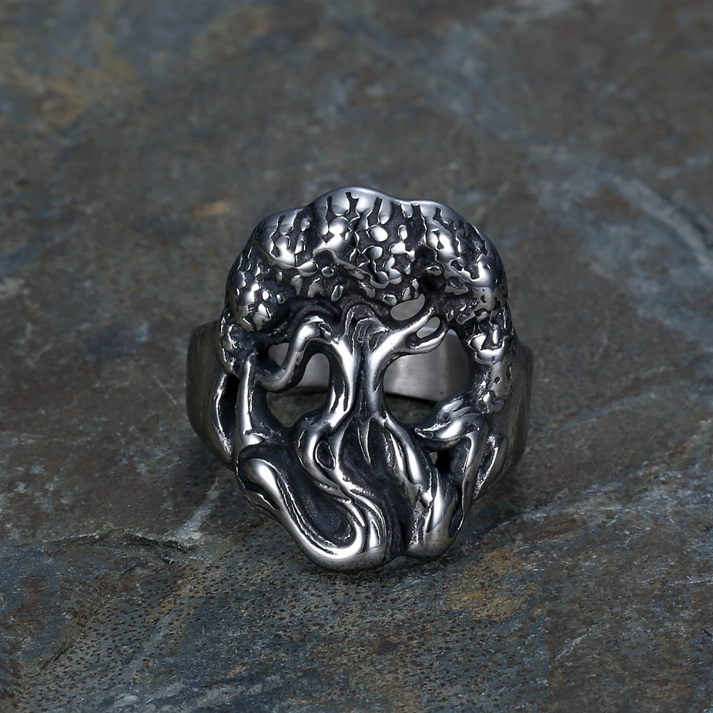 Tree Of Life Shape Religious Totem Titanium Ring