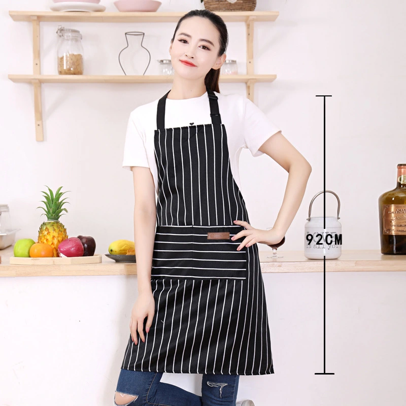 Household Cotton Linen Halterneck Striped Apron