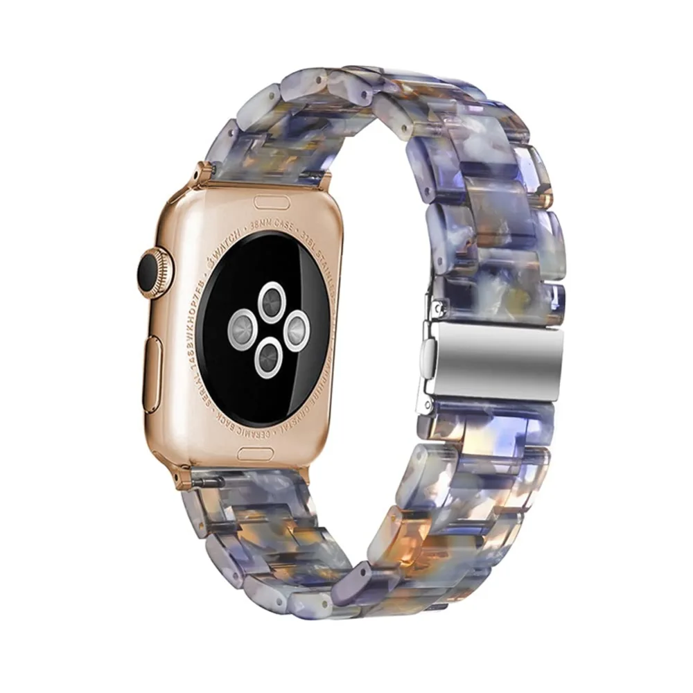 HOPO Compatible With Apple Watch Band 49mm 46mm 45mm 44mm 42mm 41mm 40mm 38mm Thin Light Resin Strap Bracelet With Stainless Steel Buckle Replacement For iWatch Series SE Series 10 9 8 7 Ultra 6 5 4 3 2 1 for Women Men