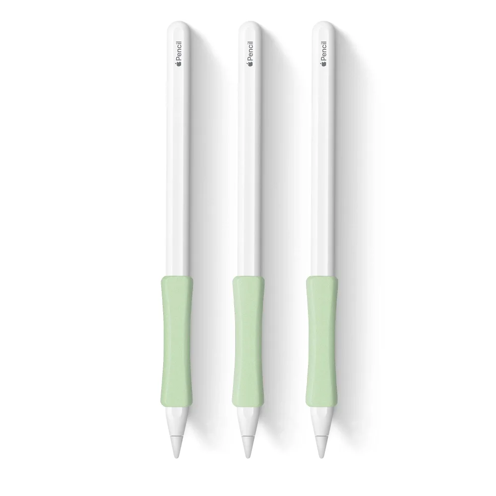 3 Pack Green iPencil Grips Case Cover Ergonomic Silicone Sleeve Holder Compatible with Apple Pencil 2nd Generation, iPad Pro 11 12.9 inch 2018