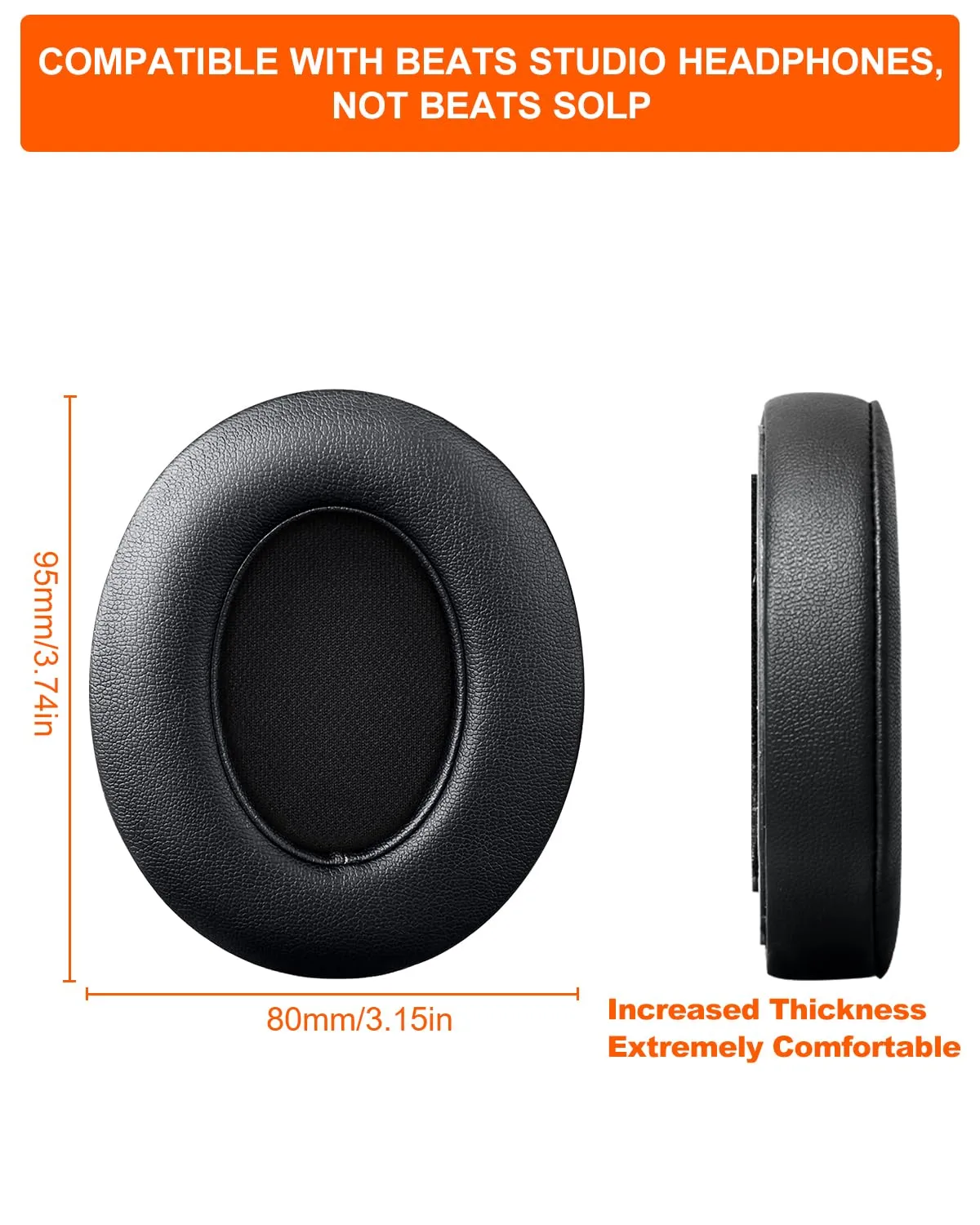 F FEYCH Beats Studio Replacement Earpads for Beats Studio 3 & 2 (B0500/ B0501) 2 Pieces Noise Isolation Comfortable Memory Foam Ear Cushions (Black)