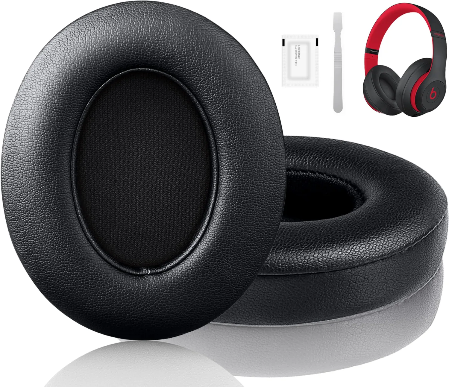 F FEYCH Beats Studio Replacement Earpads for Beats Studio 3 & 2 (B0500/ B0501) 2 Pieces Noise Isolation Comfortable Memory Foam Ear Cushions (Black)