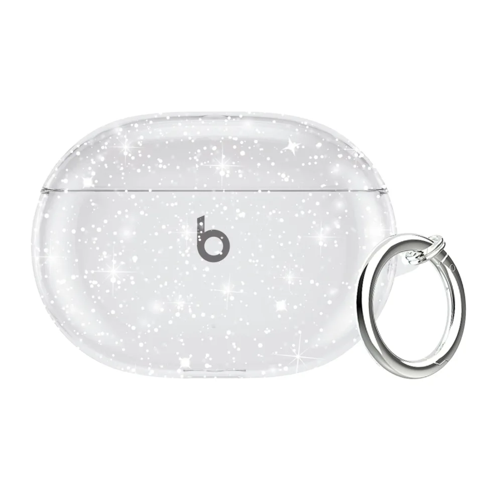 for Beats Studio Buds Case 2021 Clear Glitter,Sparkly Bling Clear Case for Beats Studio Buds + Case Cover 2023,Shockproof Soft TPU Case for Beats Studio Buds Case Cover with Keychain-Glitter