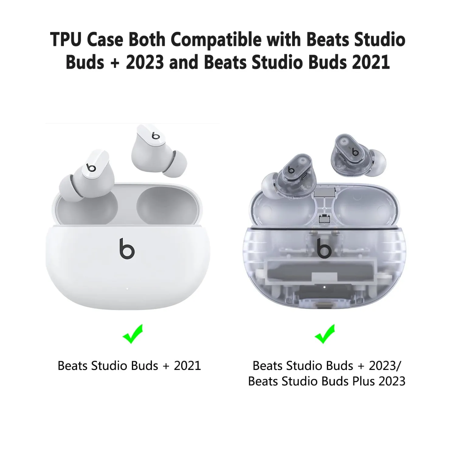 for Beats Studio Buds Case 2021 Clear Glitter,Sparkly Bling Clear Case for Beats Studio Buds + Case Cover 2023,Shockproof Soft TPU Case for Beats Studio Buds Case Cover with Keychain-Glitter