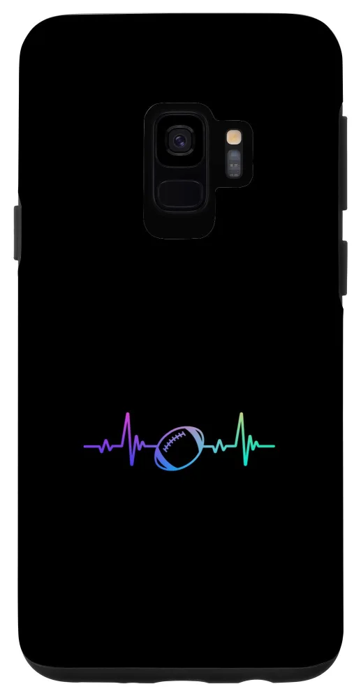 Galaxy S9 Football Heart Beat Sport Hobby Interest Art Line Design Case