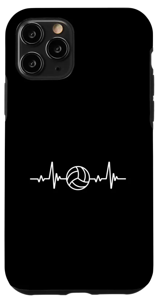 iPhone 11 Pro Volleyball Heart Beat Sport Hobby Interest Art Line Design Case