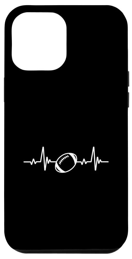 iPhone 12 Pro Max Football Heart Beat Sport Hobby Interest Art Line Design Case