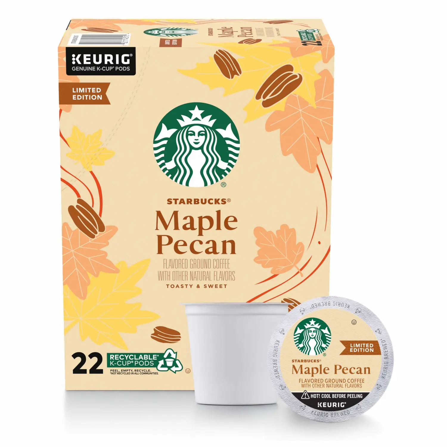 Starbucks Coffee K-Cup Pods, Maple Pecan, 22 CT