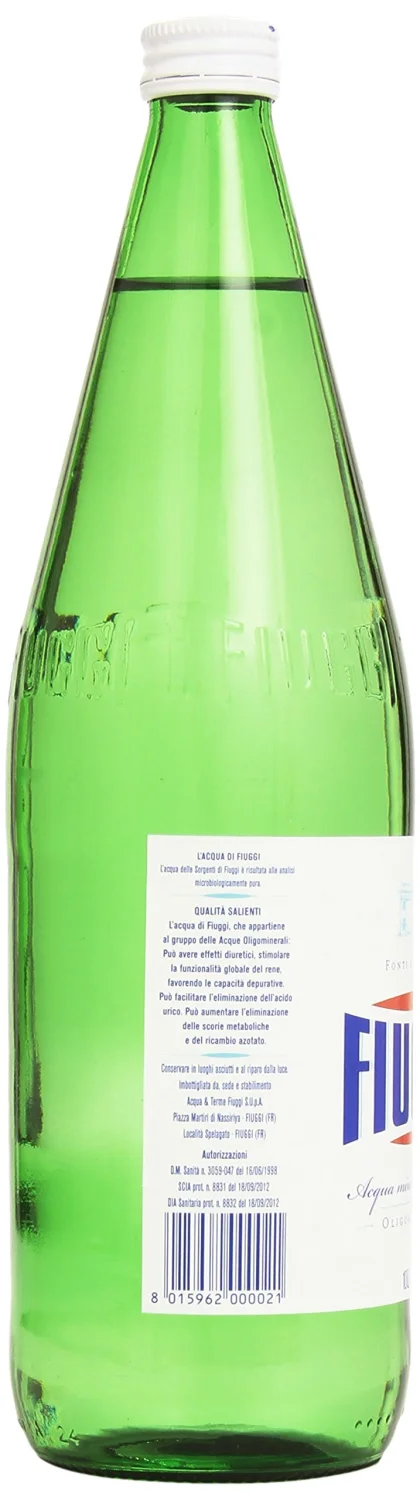 Fiuggi - Still Mineral Water - 6 Glass Bottles, 1L Per Bottle