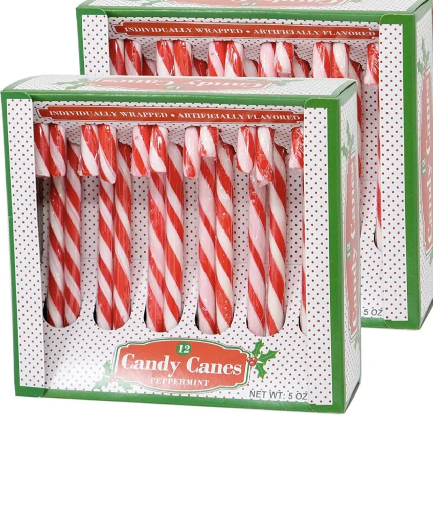 Candy Canes Peppermint ( Red & White) Gift Set | 12 Pieces Per Box - 2 Pack | Individually Wrapped | Includes To & From Gift Tags (Red), 12 Count (Pack of 2)