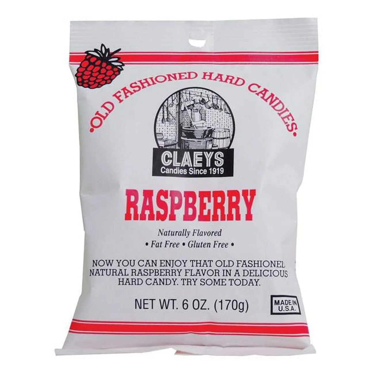 Claeys Old Fashioned Hard Candies - Raspberry - 6oz - 2Pack