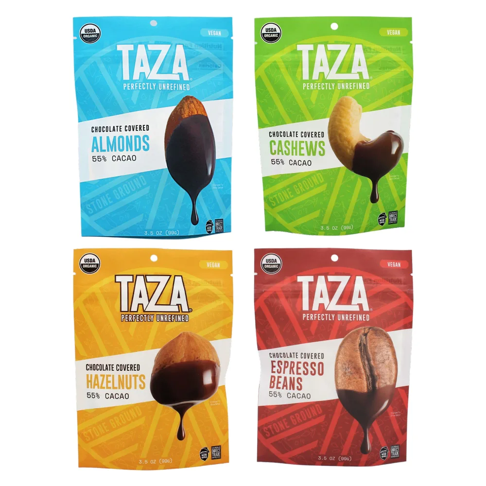 Taza Chocolate Organic Chocolate Covered Treats Variety Pack, Vegan, 3.5 Ounce (Pack of 4)