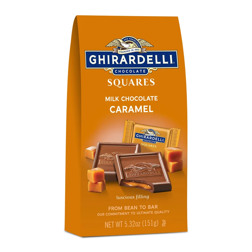 Ghirardelli Perfect for S'mores Milk Chocolate Squares with Caramel Filling, 5.32 Oz Bag (Pack of 6)