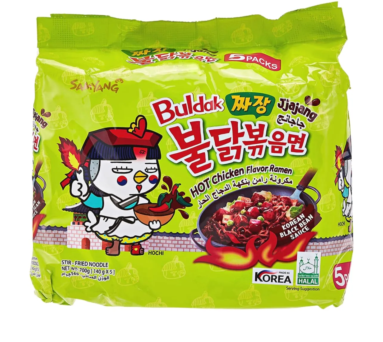 Samyang Jjajang Hot Chicken Ramen ì§Å“ìž¥ ë¶Ë†ëâ€¹­ 볶ì Å’면, multi, 4.94 ounce (pack of 5) (Ven-VND15-149)