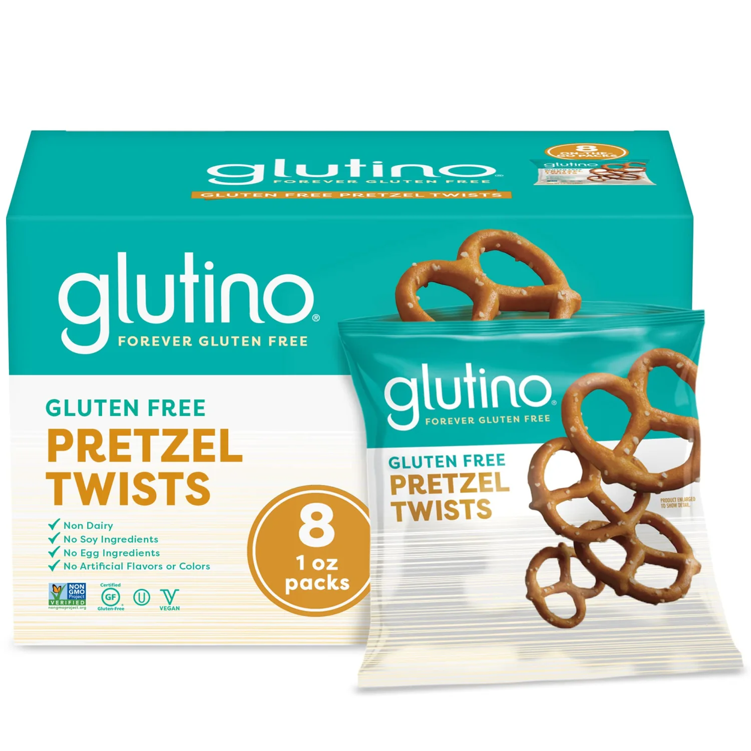 Glutino Gluten Free Pretzel Twists, Gluten Free Snacks, 1 oz. 8-Count (Packaging May Vary)