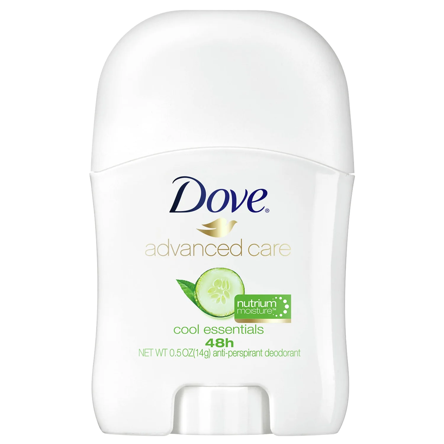 Dove Advanced Care Travel Sized Antiperspirant Deodorant Stick Cool Essentials, for 48 Hour Protection And Soft And Comfortable Underarms, Deodorant for Women 0.5 oz