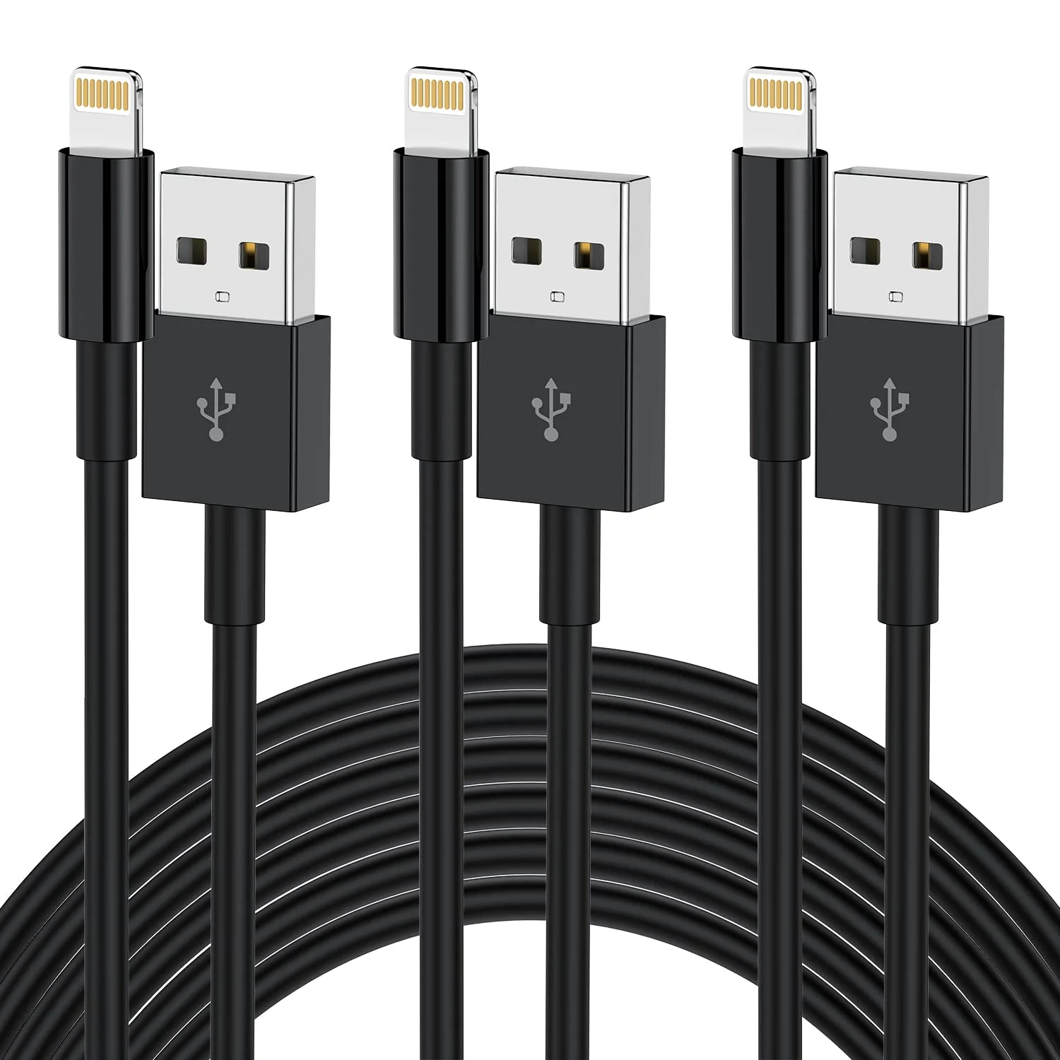 iPhone Charger Cable 10 Ft [Apple MFI Certified], QZIIW 3Pack 10 Feet Long USB A to Lightning Cable, Apple Charging Power Cord 10 Foot for iPhone 13 12 11 Pro Max Mini XR X 9 8 7Plus 6 6s ipad-Black