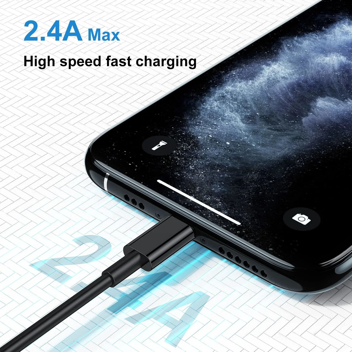 iPhone Charger Cable 10 Ft [Apple MFI Certified], QZIIW 3Pack 10 Feet Long USB A to Lightning Cable, Apple Charging Power Cord 10 Foot for iPhone 13 12 11 Pro Max Mini XR X 9 8 7Plus 6 6s ipad-Black