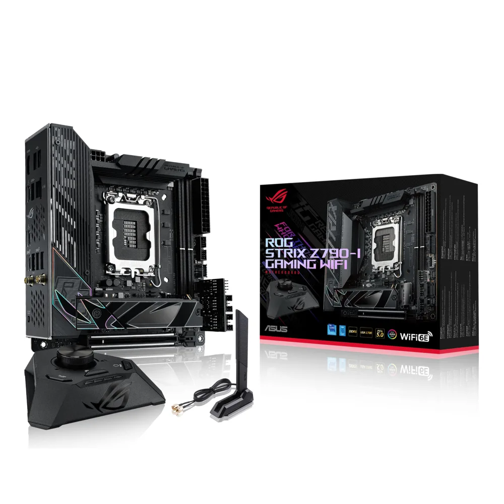 ASUS ROG Strix Z790-I Gaming WiFi 6E LGA1700 (Intel 14th,13th&12th Gen)mini-ITX gaming motherboard(PCIe5.0,DDR5,10+1 power stages,Thunderbolt 4,2.5GbLAN,USB 3.2 Gen 2x2 front panel TypeC,M.2/NVMe SSD)