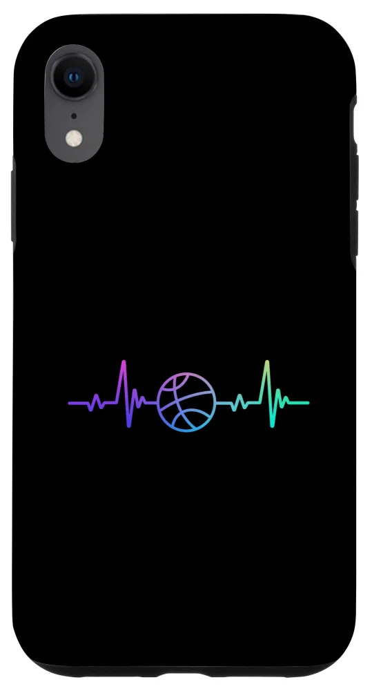 iPhone XR Basketball Heart Beat Sport Hobby Interest Art Line Design Case