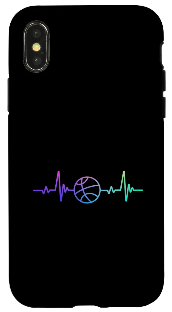 iPhone X/XS Basketball Heart Beat Sport Hobby Interest Art Line Design Case