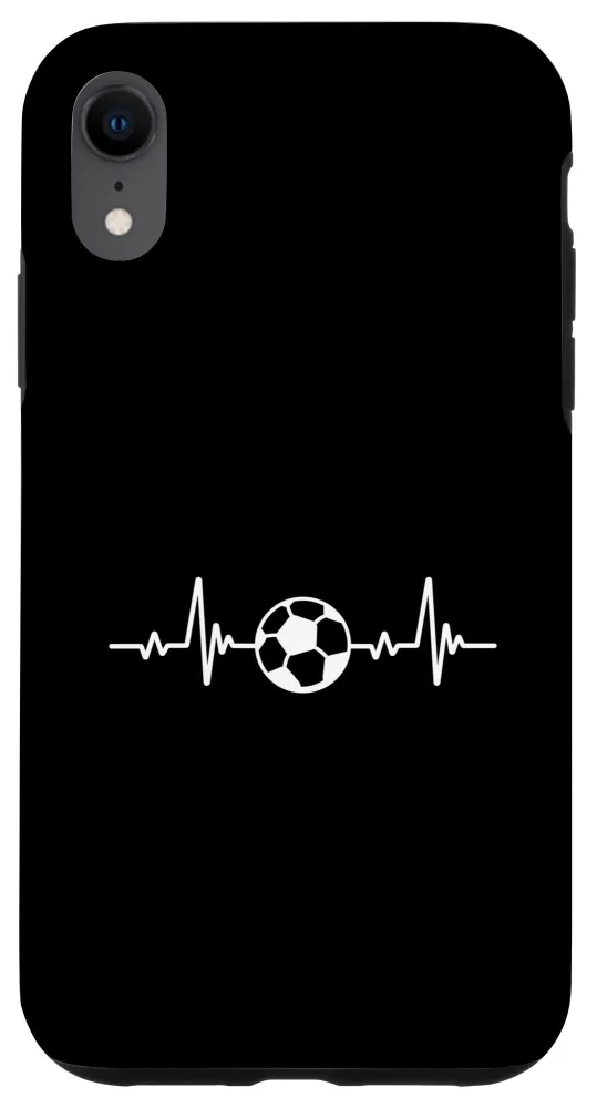 iPhone XR Soccer Football Heart Beat Sport Hobby Interest Art Line Case