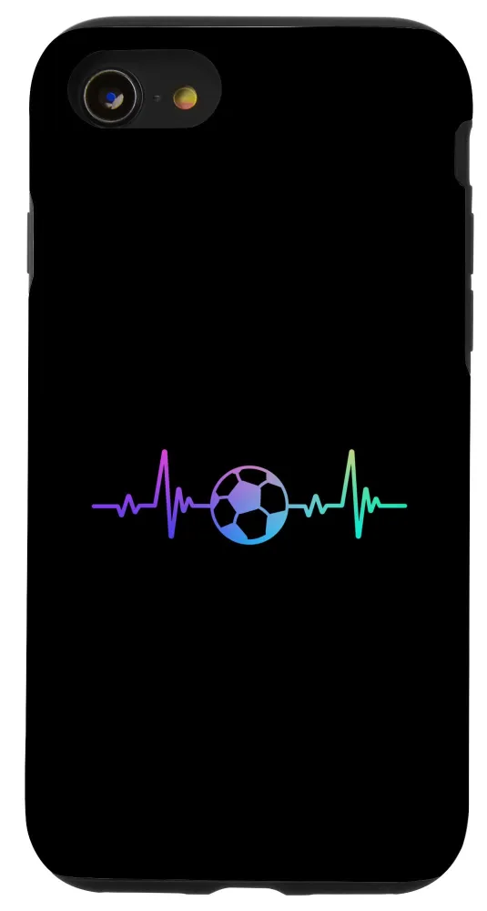 iPhone SE (2020) / 7 / 8 Soccer Football Heart Beat Sport Hobby Interest Art Line Case