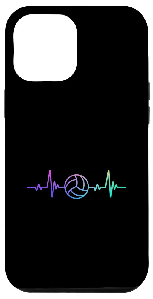 iPhone 12 Pro Max Volleyball Heart Beat Sport Hobby Interest Art Line Design Case