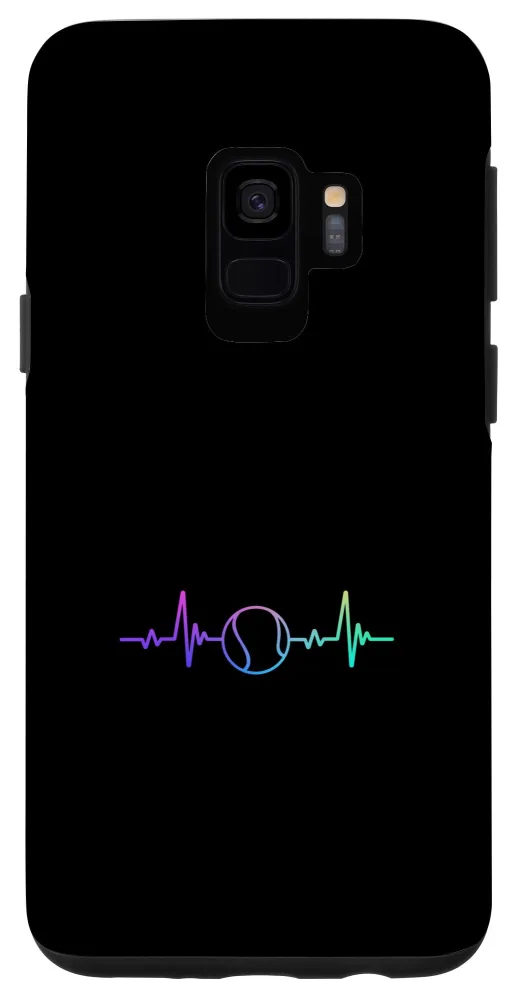 Galaxy S9 Baseball Heart Beat Sport Hobby Interest Art Line Design Case