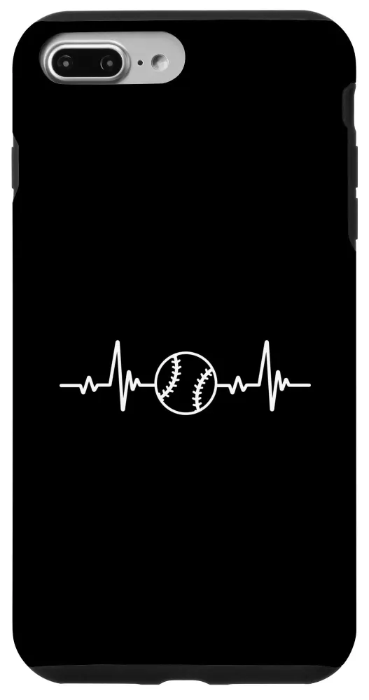 iPhone 7 Plus/8 Plus Baseball Heart Beat Sport Hobby Interest Art Line Design Case