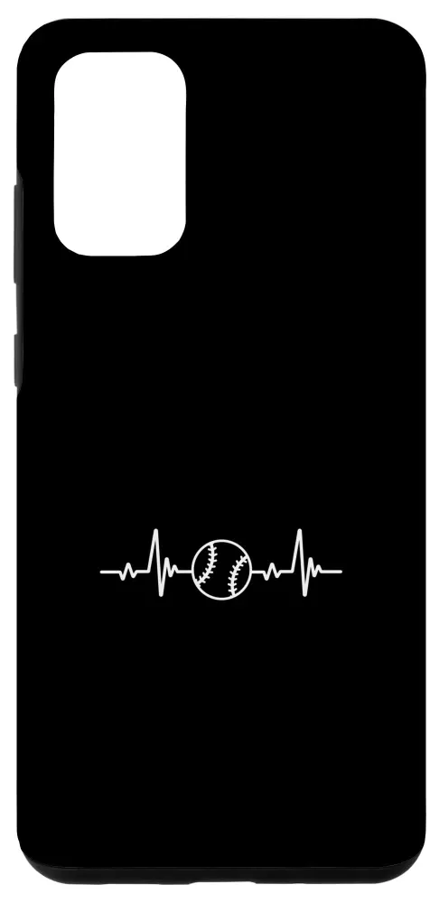 Galaxy S20+ Baseball Heart Beat Sport Hobby Interest Art Line Design Case