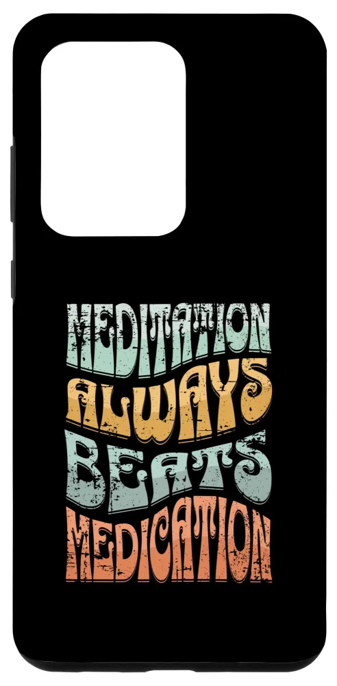 Galaxy S20 Ultra Meditation Always Beats Medication Distressed Style Design Case