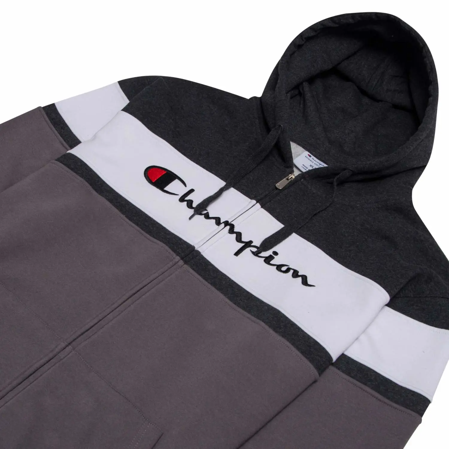 Champion Mens Big and Tall Full Zip Hoodie Classic Embroidered Logo