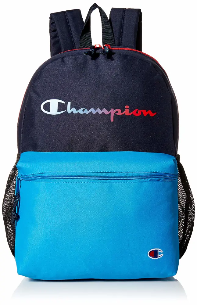 Champion Youthquake Backpack, Navy/Turquoise, Youth Size