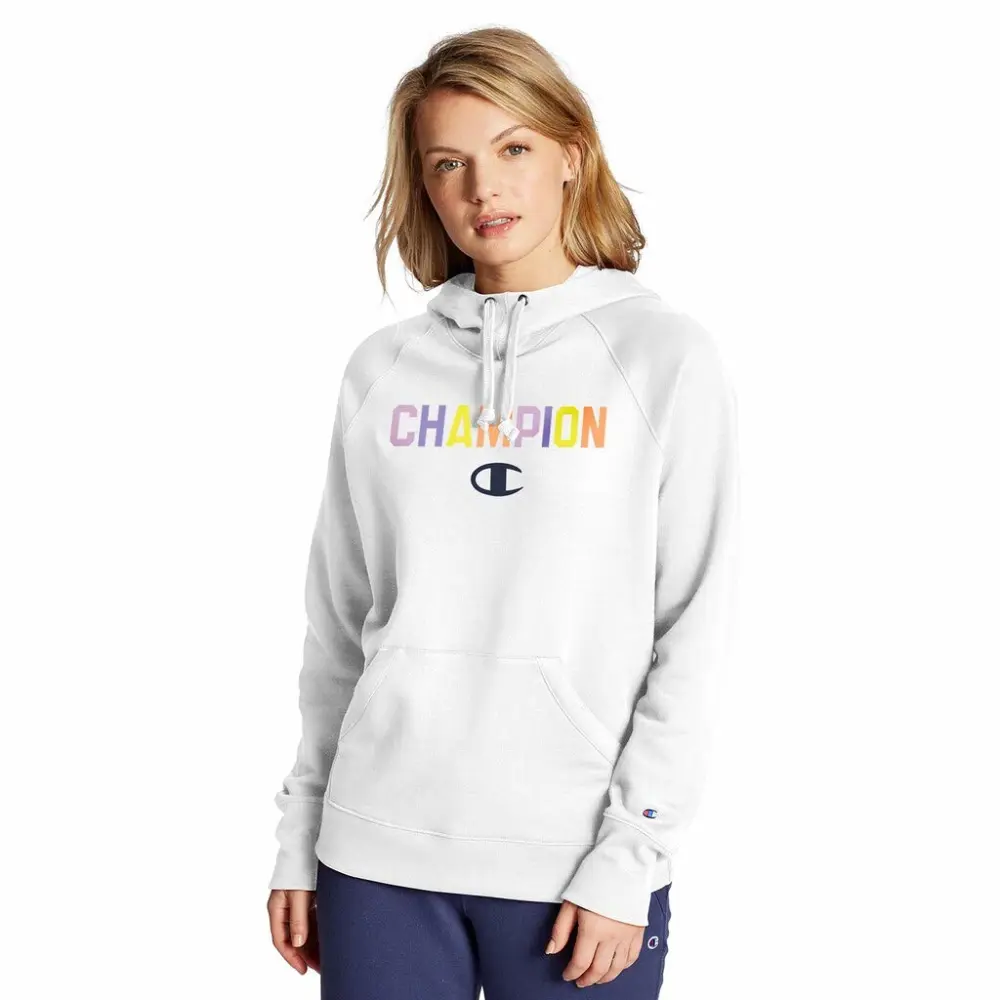 Champion Women's Powerblend Fleece Hoodie, Double Logo