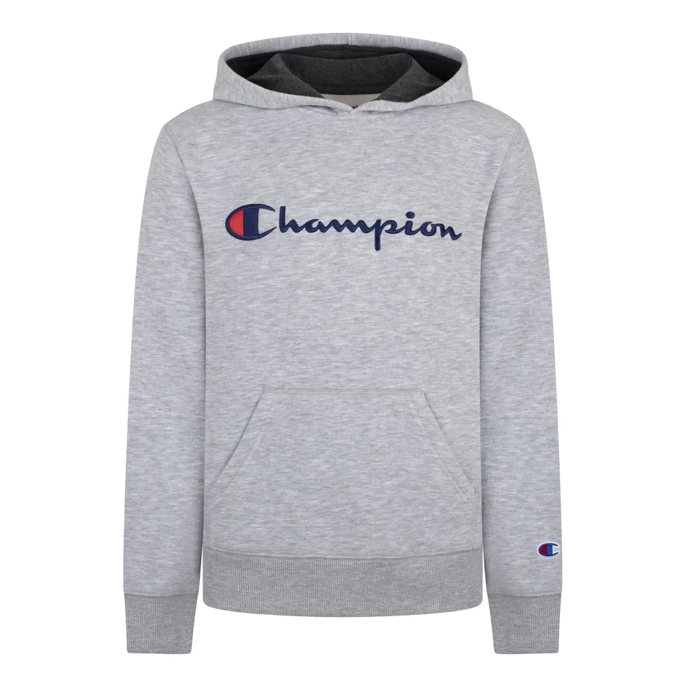 Champion Kids Clothes Sweatshirts Youth Heritage Fleece Pull On Hoody Sweatshirt with Hood (Large, Heritage Oxford Heather)