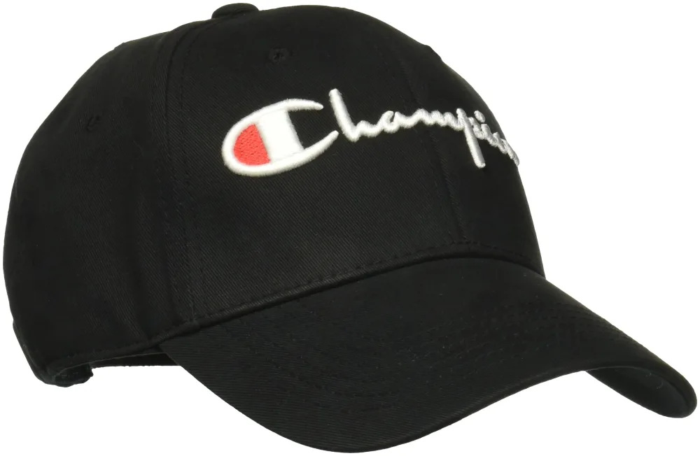 Champion Unisex Twill Hat, 100% Cotton Cap with Logo, Adjustable Hat