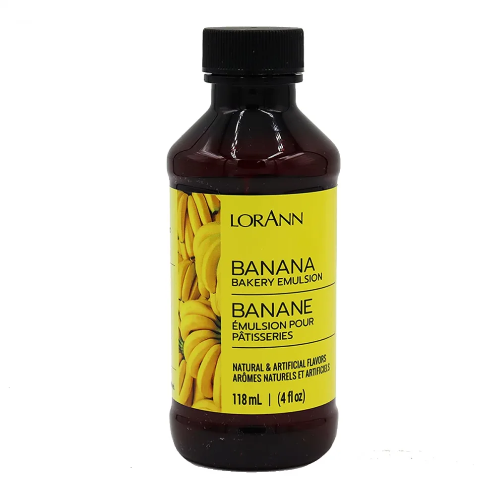 Lorann Oils Banana Bakery Emulsion: True Banana Emulsion, Ideal for Boosting Fruit Tones in Cakes, Cookies & Desserts, Gluten-Free, Keto-Friendly, Banana Extract Substitute Essential for Your Kitchen