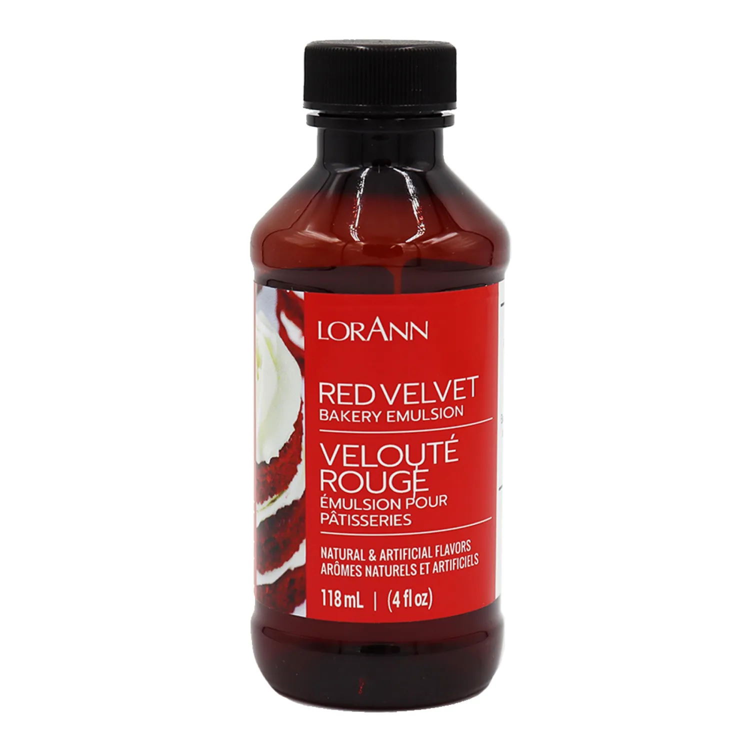 LorAnn Oils Red Velvet Bakery Emulsion: True Essence, Ideal for Boosting Fruit Tones in Cakes, Cookies & Desserts, Gluten-Free, Keto-Friendly, Extract Substitute Essential for Your Kitchen, 4 Oz