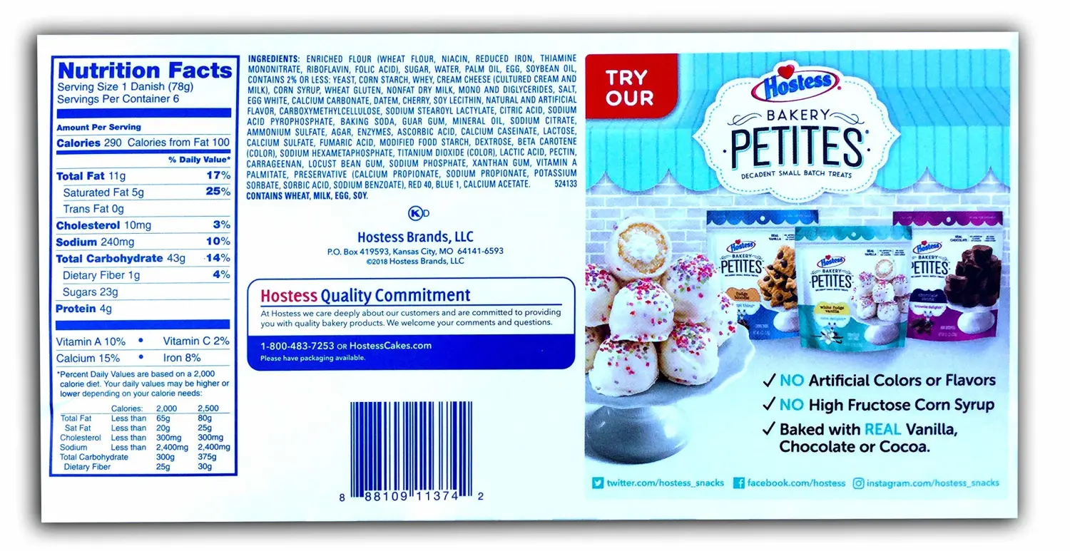 Hostess Bakery, Danish Cherry Cheese Bear Claw, 16.5 Oz