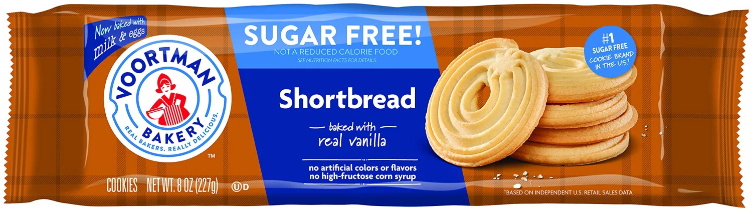 Voortman Bakery Sugar Free Shortbread Cookies, 12 Count