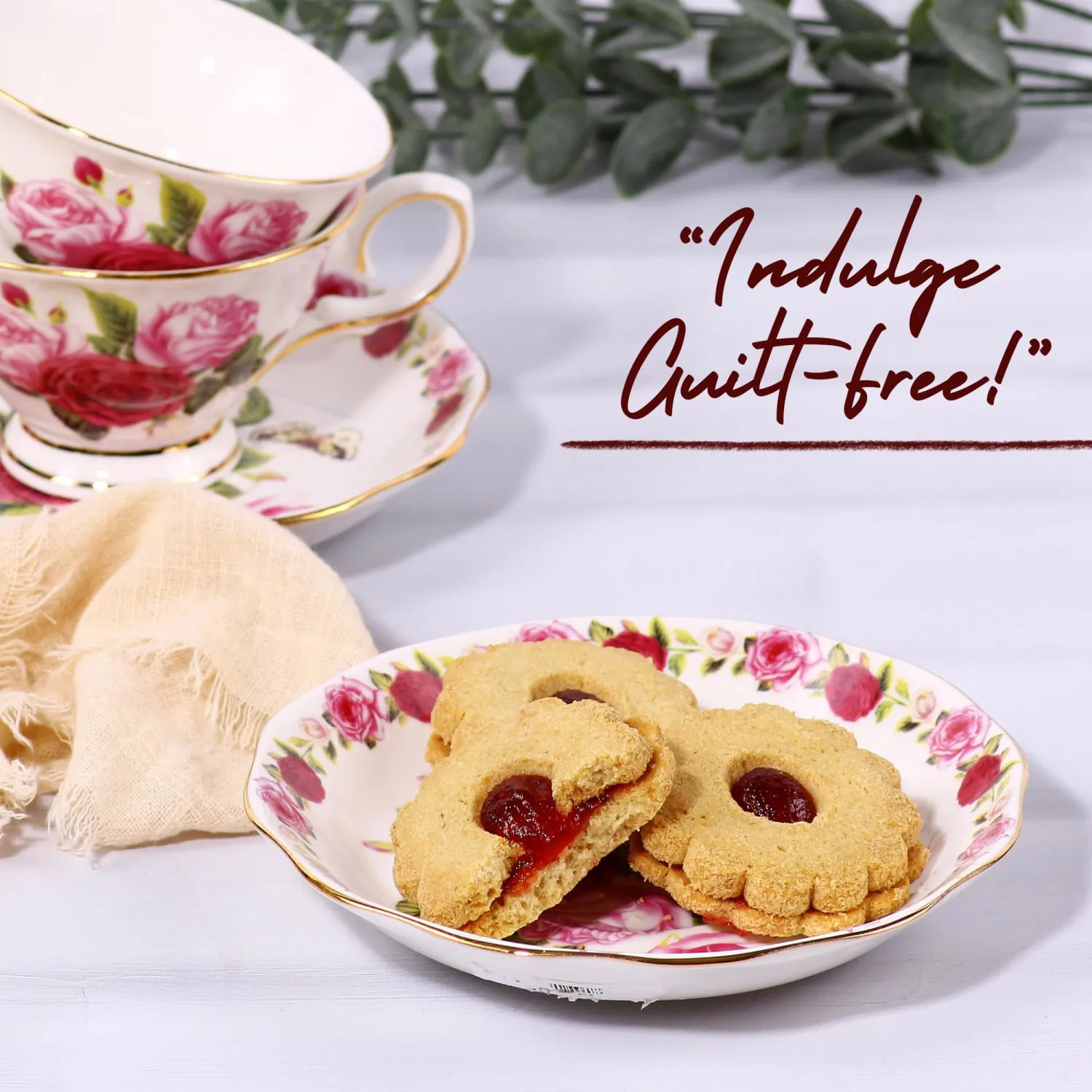 Sugar Free Cookies by Stern’s Bakery | [10 Count] Strawberry Filled Linzer Tart Cookies | Sugar Free Cookies and Snacks for Diabetics | Dietetic Shortbread Cookies | Low Carb Snacks for Adults