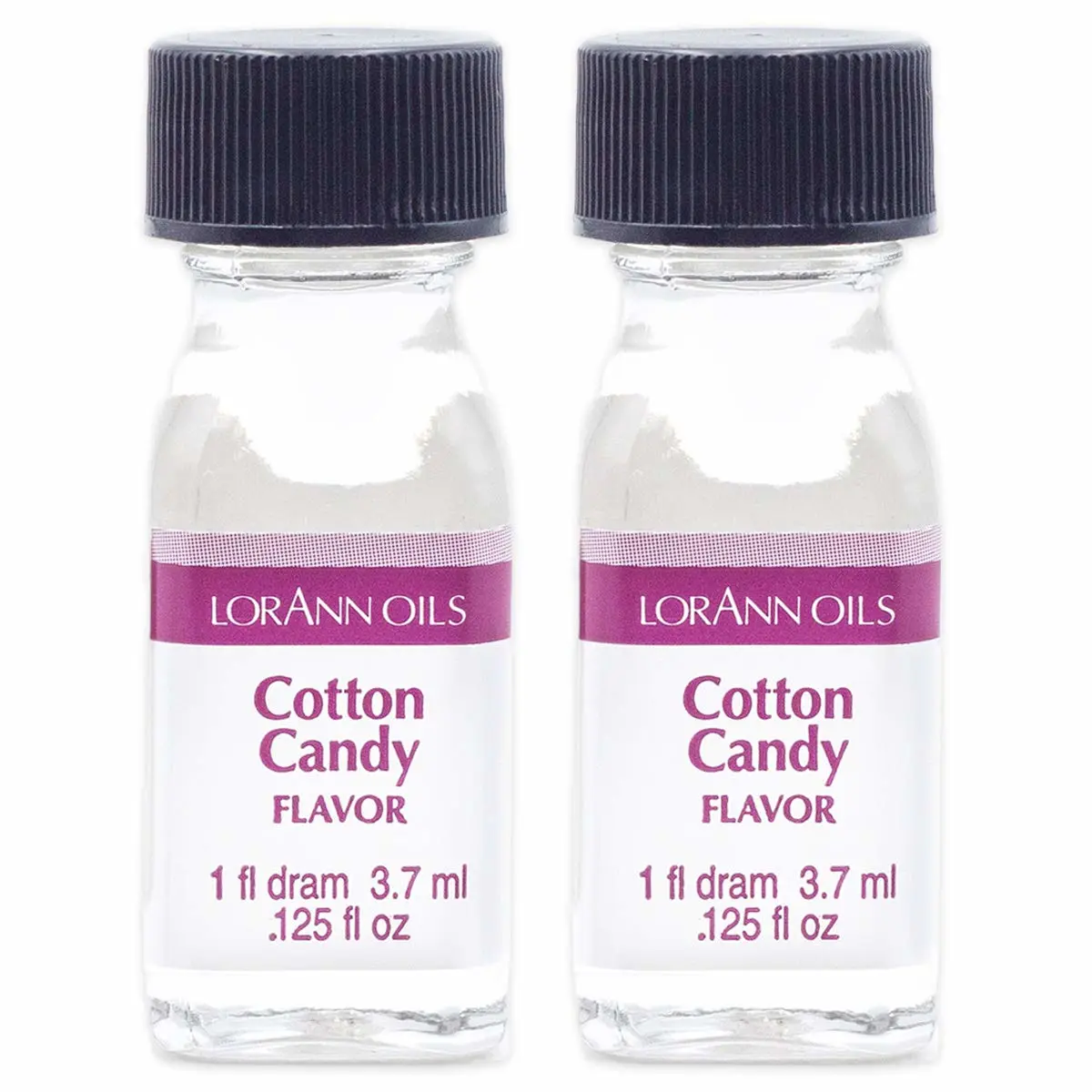 LorAnn Oils Super Strength Flavoring - Used For Candy Making, Flavoring, Baking, Hard Candy, & Flavor Oils - Bold, Natural Flavors 4X Stronger Than Extracts - Cotton Candy, Pack of 2, 0.125 fl oz