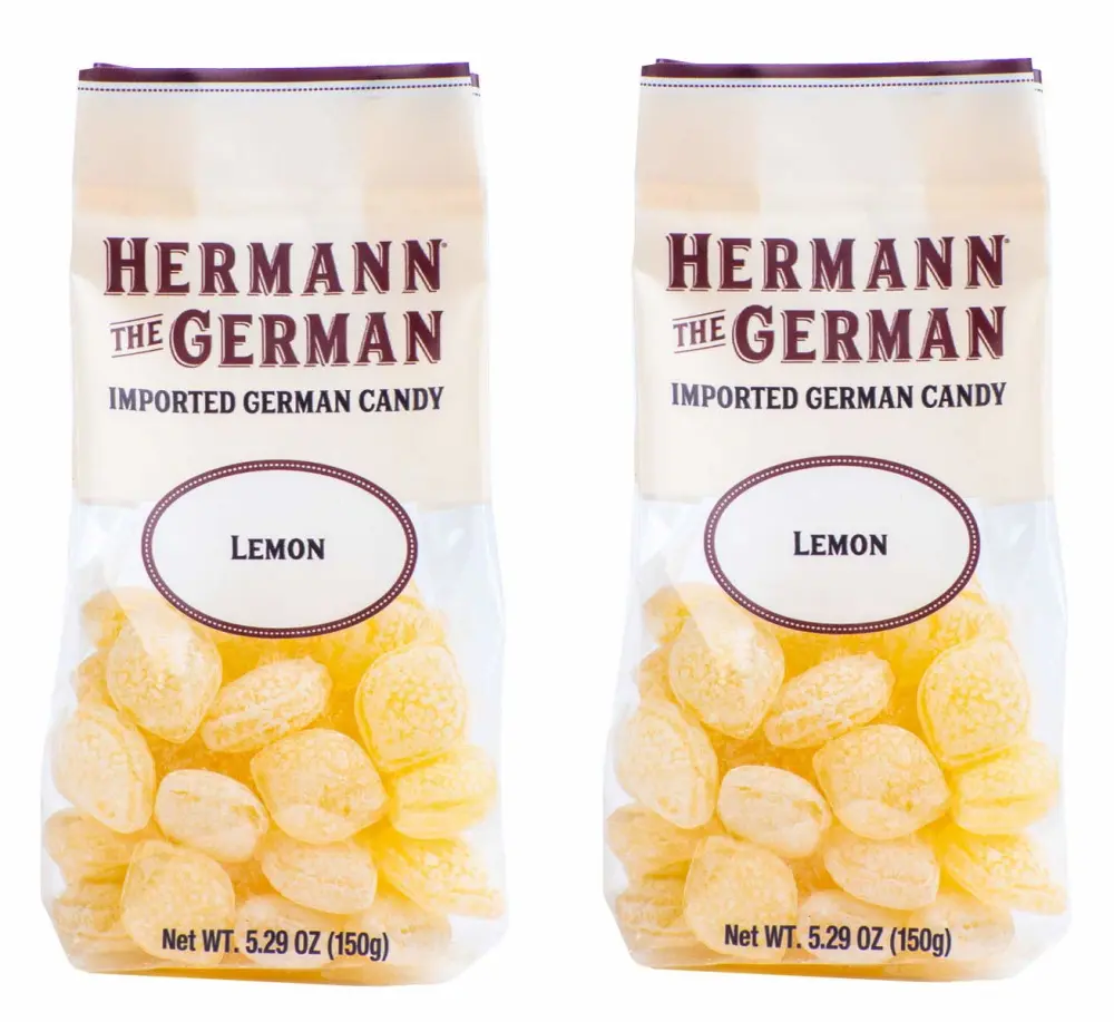 Hermann the German Hard Candy - Imported - Pack of 2 (Lemon)