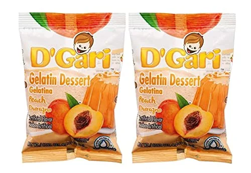 D'Gari Gelatinas | Gelatins (Durazno | Peach, 2 Pack)