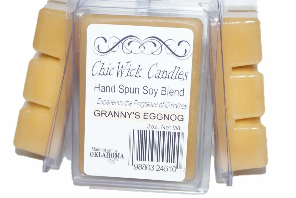 3Pack Granny's Eggnog Soy Wax Melts 9oz 18 Wax Cubes Wax Tarts Wax Chunks 100 Plus Hours of Quality Fragrance