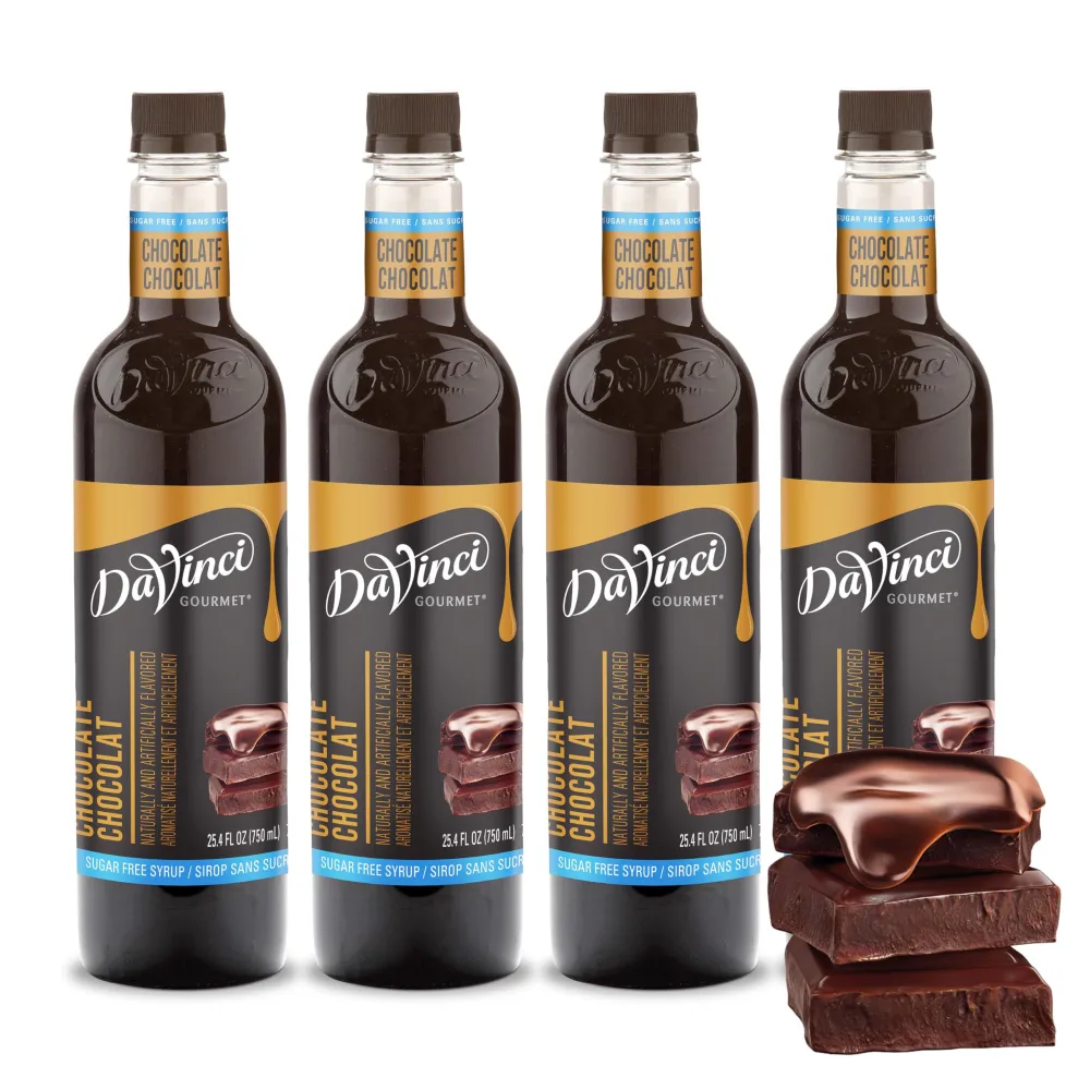 DaVinci Gourmet Sugar-Free Chocolate Syrup, 25.4 Fluid Ounces (Pack of 4)