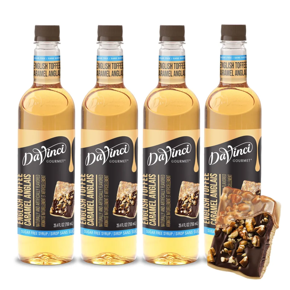 DaVinci Gourmet Sugar-Free English Toffee Syrup, 25.4 Fluid Ounces (Pack of 4)